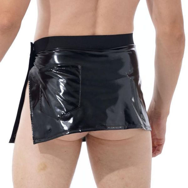 women's panties patent leather men exotic show pole dancing wet look skirt adjustable elastic waistband side split miniskirt nightclub, Black;pink
women's panties patent leather men exotic show pole dancing wet look skirt adjustable elastic waistband side split miniskirt nightclub, Black;pink