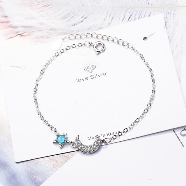 link, chain artificial blue crystal star moon bracelets for women 2021 trendy korean fashion female jewelry gift girls, Black
link, chain artificial blue crystal star moon bracelets for women 2021 trendy korean fashion female jewelry gift girls, Black