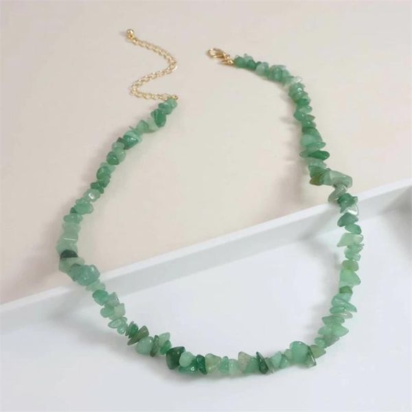 chains 2021 bohemian green gravel natural semi-precious stone necklace women's fashion jewelry collares para mujer colgante, Silver
chains 2021 bohemian green gravel natural semi-precious stone necklace women's fashion jewelry collares para mujer colgante, Silver