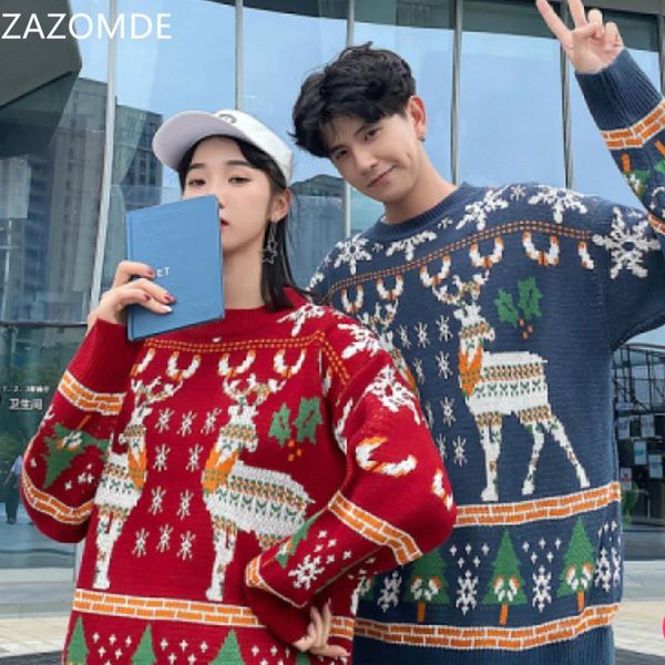 men's sweaters zazomde 2021 winter couple sweater men o-neck thickened warm pullovers high street loose harajuku xmas, White;black
men's sweaters zazomde 2021 winter couple sweater men o-neck thickened warm pullovers high street loose harajuku xmas, White;black