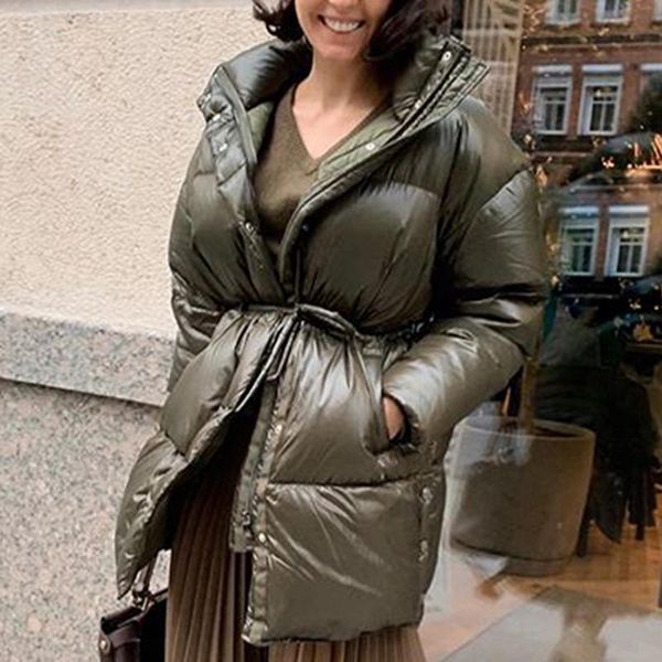 fashion drawstring parkas women elegant thick stand collar solid coats collected waisted cotton jackets ladies women's down &, Black
fashion drawstring parkas women elegant thick stand collar solid coats collected waisted cotton jackets ladies women's down &, Black