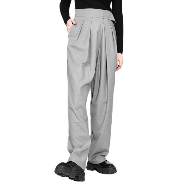 women's pants & capris gray pleated brief long wide leg trousers women high waist loose fit fashion tide spring autumn 2021, Black;white
women's pants & capris gray pleated brief long wide leg trousers women high waist loose fit fashion tide spring autumn 2021, Black;white