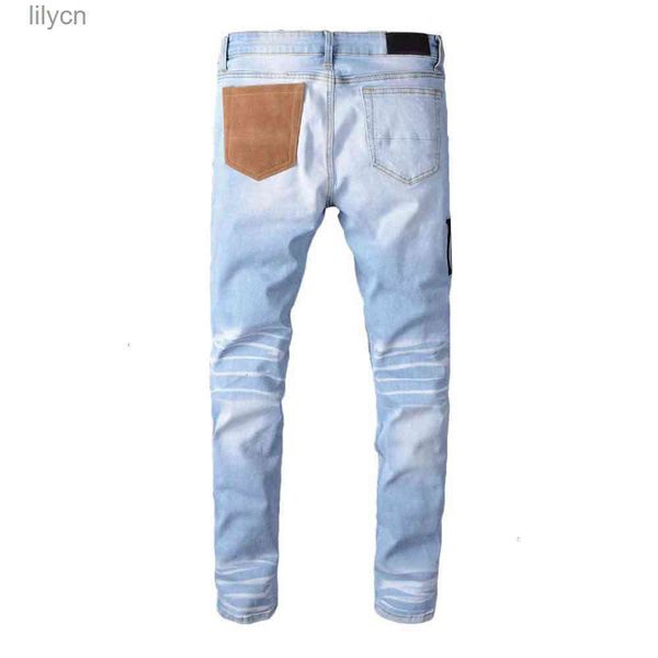 jeans hip hop pants stylist distressed ripped biker slim fit motorcycle denim size 28-40, Blue
jeans hip hop pants stylist distressed ripped biker slim fit motorcycle denim size 28-40, Blue