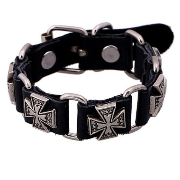 charm bracelets retro punk link leather bracelet alloy cross men's jewelry and women's, Golden;silver
charm bracelets retro punk link leather bracelet alloy cross men's jewelry and women's, Golden;silver