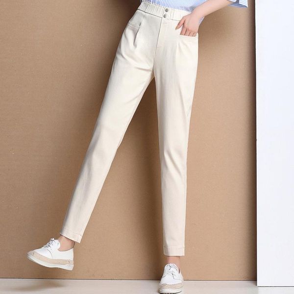 women's pants & capris 2021 ladies summer fashion high waist elastic harem female nine clothing, Black;white
women's pants & capris 2021 ladies summer fashion high waist elastic harem female nine clothing, Black;white
