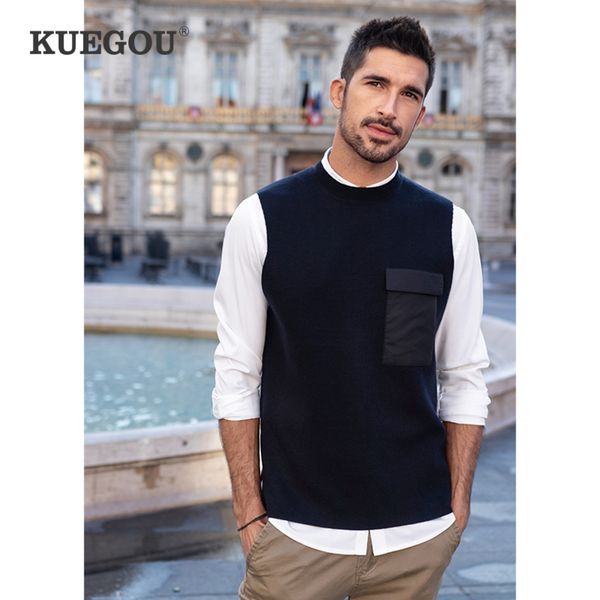 kuegou - men's cht pocket sweater, fashion svels vt, retail knitted pullover, large 2205, Black;white
kuegou - men's cht pocket sweater, fashion svels vt, retail knitted pullover, large 2205, Black;white
