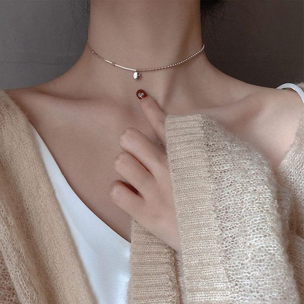 chokers 925 sterling silver custom lucky pea letter necklace female ins cool wind simple short clavicle chain, Golden;silver
chokers 925 sterling silver custom lucky pea letter necklace female ins cool wind simple short clavicle chain, Golden;silver