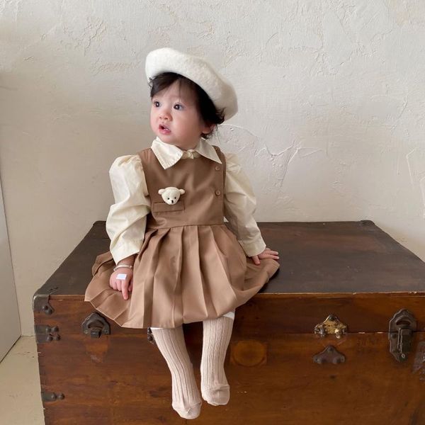 girl's dresses toddler girls dress set kids school clothes suit 2021 autumn baby girl vest and blouse two piece outfits infant clothing, Red;yellow
girl's dresses toddler girls dress set kids school clothes suit 2021 autumn baby girl vest and blouse two piece outfits infant clothing, Red;yellow