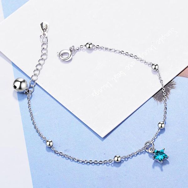 link, chain exquisite blue star zirconia crystal charm bracelets silver link & bangles fashion party jewelry gifts for women, Black
link, chain exquisite blue star zirconia crystal charm bracelets silver link & bangles fashion party jewelry gifts for women, Black