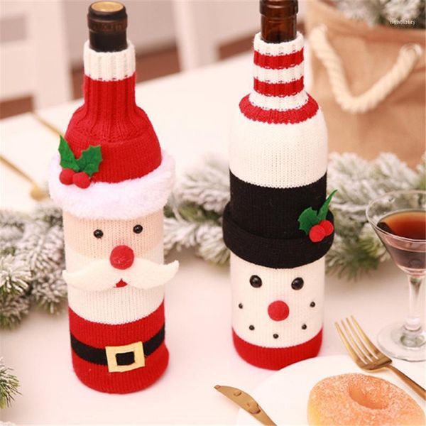 christmas decorations winter knitting wine bottle cover santa claus snowman cap kitchen decoration dinner party supplies1
christmas decorations winter knitting wine bottle cover santa claus snowman cap kitchen decoration dinner party supplies1