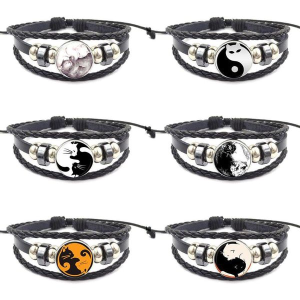 pendant necklaces zgbywsjz for women party black leather bracelet bangle vintage yin yang lovers kitty cats, Silver
pendant necklaces zgbywsjz for women party black leather bracelet bangle vintage yin yang lovers kitty cats, Silver