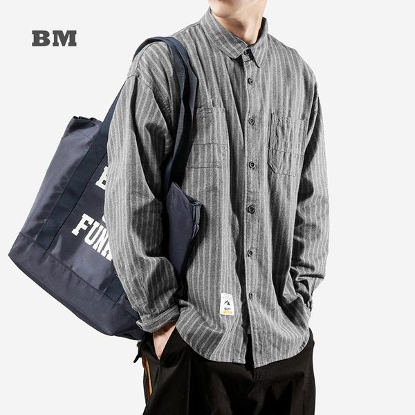 men's casual shirts japanese streetwear long sleeve striped shirt men harajuku loose couple clothes korean coat fashion, White;black
men's casual shirts japanese streetwear long sleeve striped shirt men harajuku loose couple clothes korean coat fashion, White;black