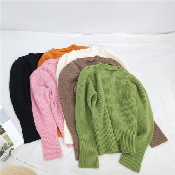 women's solid color thick autumn winter o neck pullover puff sleeve knit low sweater pullovers jumper ladies' 210420, White;black
women's solid color thick autumn winter o neck pullover puff sleeve knit low sweater pullovers jumper ladies' 210420, White;black