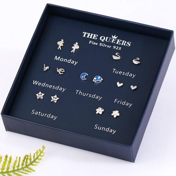 sterling cute stud earrings one week 7pcs/set bff friend sister gifts box jewelry birthday christmas day, Golden;silver
sterling cute stud earrings one week 7pcs/set bff friend sister gifts box jewelry birthday christmas day, Golden;silver