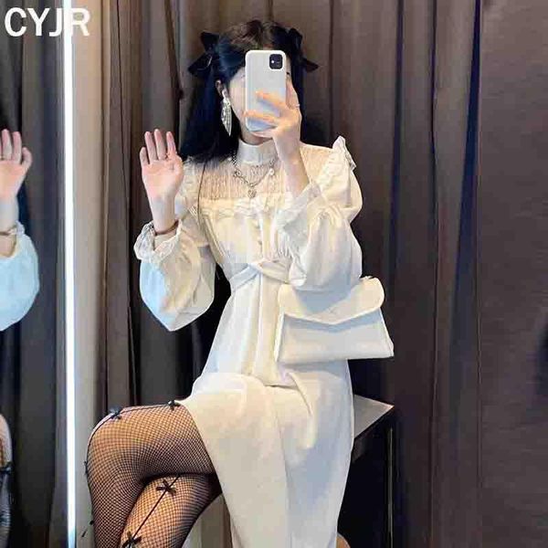 casual dresses french lace vintage dress women fashion puffer sleeve elegant one piece korean 2021 spring high street slim midi y2k, Black;gray
casual dresses french lace vintage dress women fashion puffer sleeve elegant one piece korean 2021 spring high street slim midi y2k, Black;gray