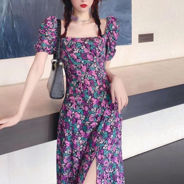 casual dresses ladies summer style french fashion retro lady temperament square neck puff sleeve floral dress purple, Black;gray
casual dresses ladies summer style french fashion retro lady temperament square neck puff sleeve floral dress purple, Black;gray
