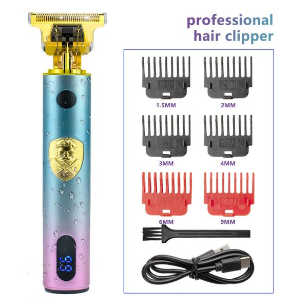 dhl gradient t9 lcd digital display usb rechargeable clippers hair trimmer 6 colors professional hair clipper
dhl gradient t9 lcd digital display usb rechargeable clippers hair trimmer 6 colors professional hair clipper