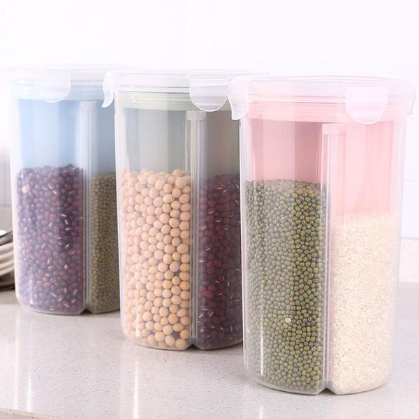storage bottles & jars 2pcs /lot kitchen boxes for rice grain cereals plastic large capacity household container with lid split
storage bottles & jars 2pcs /lot kitchen boxes for rice grain cereals plastic large capacity household container with lid split