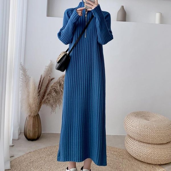casual dresses elegant autumn winter knitted maxi vintage loose sweater long sleeve zipper vestido de mulher 2021, Black;gray
casual dresses elegant autumn winter knitted maxi vintage loose sweater long sleeve zipper vestido de mulher 2021, Black;gray