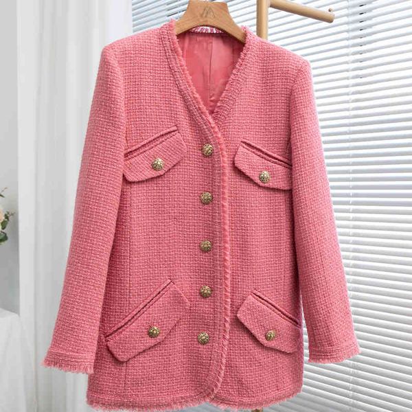 women's jackets small fragrance elegant autumn winter fashion streetwear tweed jacket coat women single breasted bran, Black;brown
women's jackets small fragrance elegant autumn winter fashion streetwear tweed jacket coat women single breasted bran, Black;brown