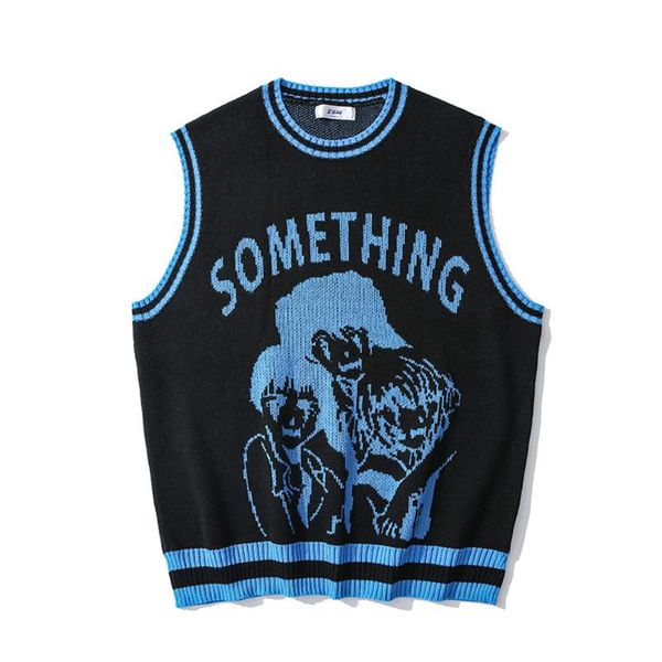 men's vests japanese cartoons animation knitted sweater vest contrast color sleeveless pullover women harajuku retro street clothing, Black;white
men's vests japanese cartoons animation knitted sweater vest contrast color sleeveless pullover women harajuku retro street clothing, Black;white