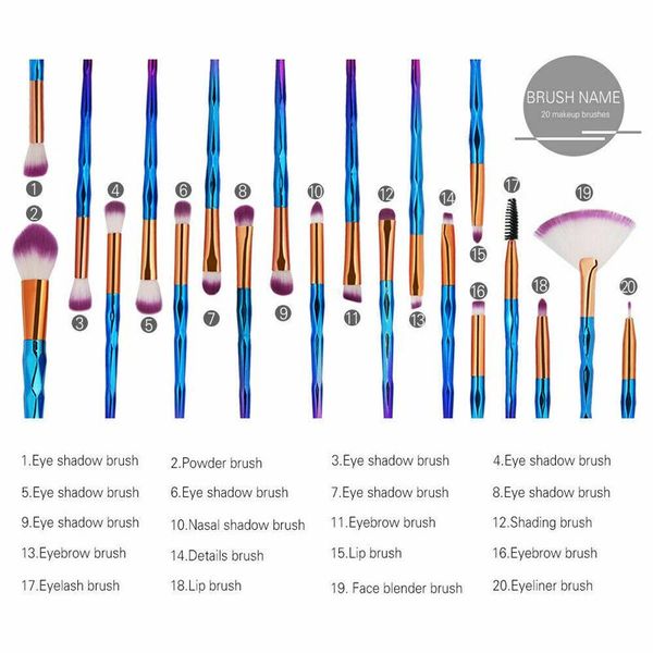 makeup brushes 20pcs/set diamond brushs set eyeshadow foundation comestic kit beauty make up tool for
makeup brushes 20pcs/set diamond brushs set eyeshadow foundation comestic kit beauty make up tool for