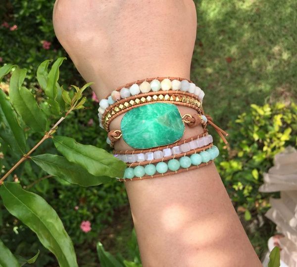 tennis gild natural amazonite faceted charm wrap bracelet big stone boho leather bracelets 5 strands long friendship dropship, Golden;silver
tennis gild natural amazonite faceted charm wrap bracelet big stone boho leather bracelets 5 strands long friendship dropship, Golden;silver