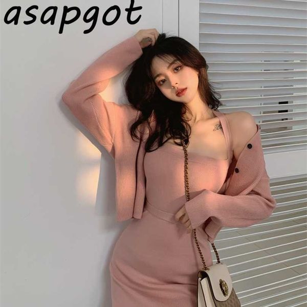 tight lace up sleeveless halter spaghetti strap knitted dress lady fashion chic korean pink cardigan sweater coat 211106, White
tight lace up sleeveless halter spaghetti strap knitted dress lady fashion chic korean pink cardigan sweater coat 211106, White