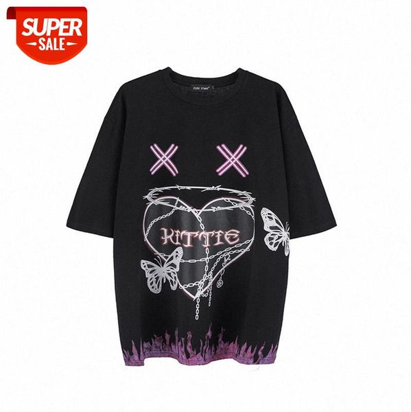 european and american high street loose round neck t-shirt trendy hip-hop oversize butterfly love print short-sleeved tee #xg2r, White;black
european and american high street loose round neck t-shirt trendy hip-hop oversize butterfly love print short-sleeved tee #xg2r, White;black