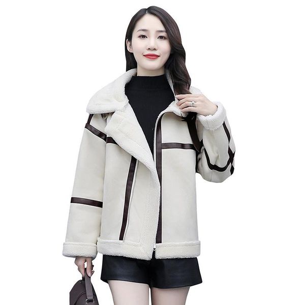women's fur & faux plus size lamb wool coat outerwear winter parker jacket female fashion loose thick warm overcoat jackets woman 59p0, Black
women's fur & faux plus size lamb wool coat outerwear winter parker jacket female fashion loose thick warm overcoat jackets woman 59p0, Black