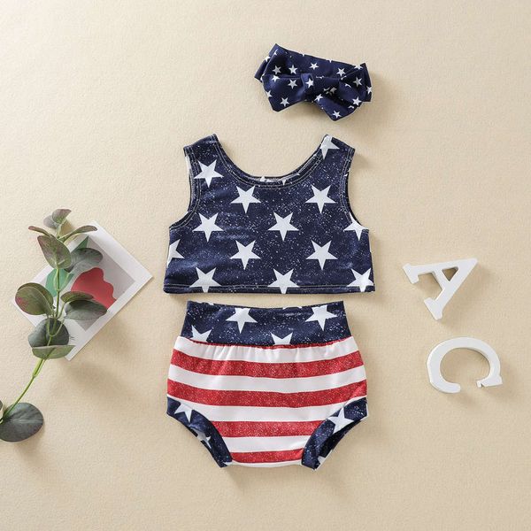 boys and girls suits children's summer independence day three piece round neck sleeveless vest striped shorts suit fashion, White
boys and girls suits children's summer independence day three piece round neck sleeveless vest striped shorts suit fashion, White
