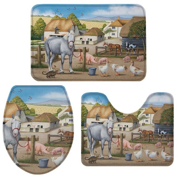 bath accessory set farm farmhouse animals cow chicken bathroom toilet cover mat pedestal rug non-slip accessories doormat
bath accessory set farm farmhouse animals cow chicken bathroom toilet cover mat pedestal rug non-slip accessories doormat