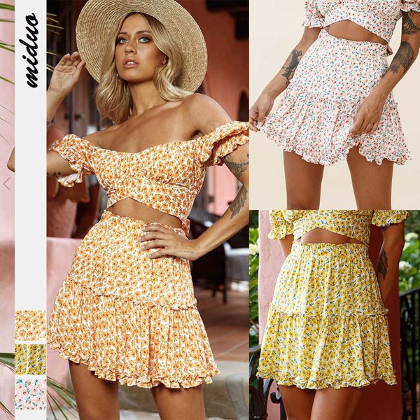 fashion skirts floral digital printing women's half length ruffle summer, Black