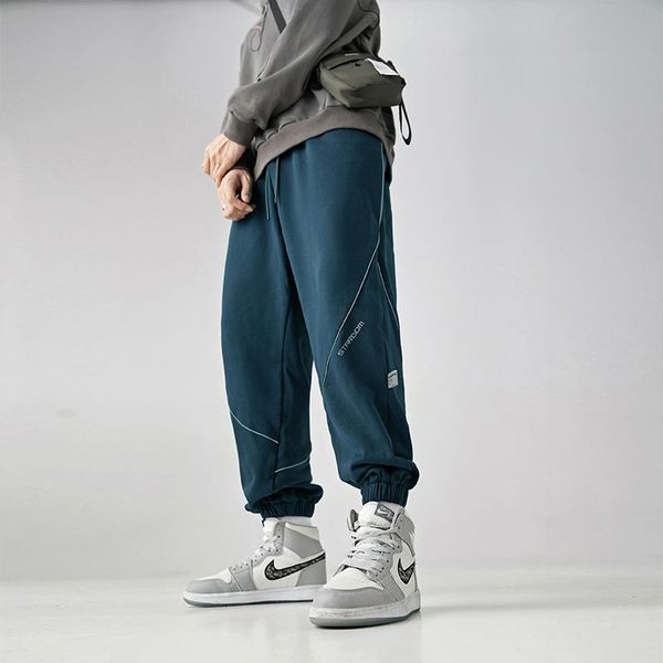 men's pants fall sports loose reflective stitching beam foot casual all-match trousers, Black
men's pants fall sports loose reflective stitching beam foot casual all-match trousers, Black