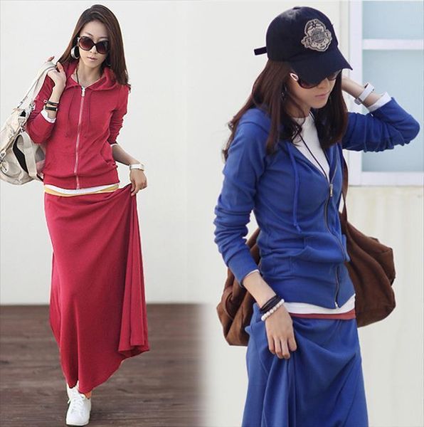 spring autumn zipper hoodies womens tracksuits suits skirt soild color fashion hooded long sleece sets female casual dress, Gray
spring autumn zipper hoodies womens tracksuits suits skirt soild color fashion hooded long sleece sets female casual dress, Gray