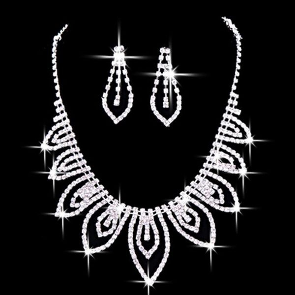 earrings & necklace fashion wedding dress accessories set chain bohemian multi-drill bridal jewelry, Silver
earrings & necklace fashion wedding dress accessories set chain bohemian multi-drill bridal jewelry, Silver