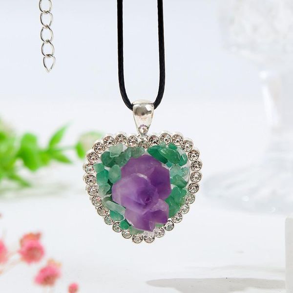 pendant necklaces fashion natural irregular purple green stone heart & pendants for women black rope chain necklace party jewelry gift, Silver
pendant necklaces fashion natural irregular purple green stone heart & pendants for women black rope chain necklace party jewelry gift, Silver