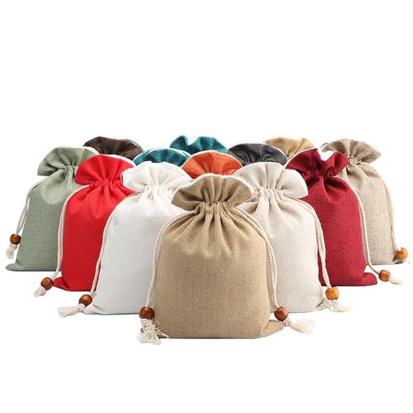 jewelry pouches, bags linen storage bag drawstring sachet gift ornaments, Pink;blue