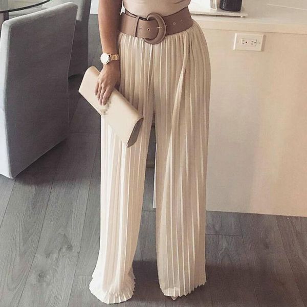 women's pants & capris fashion women chiffon wide leg pant elastic waist casual streetwear pleated loose long trousers, Black;white
women's pants & capris fashion women chiffon wide leg pant elastic waist casual streetwear pleated loose long trousers, Black;white