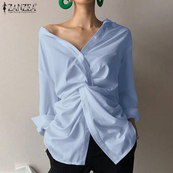 women's blouses & shirts zanzea fashion asymmetrical summer blouse casual long sleeve female lapel blusas tunic plus size, White
women's blouses & shirts zanzea fashion asymmetrical summer blouse casual long sleeve female lapel blusas tunic plus size, White
