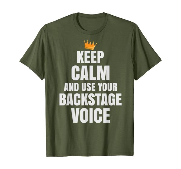 funny stage manager - use your backstage voice t-shirt, White;black 
funny stage manager - use your backstage voice t-shirt, White;black