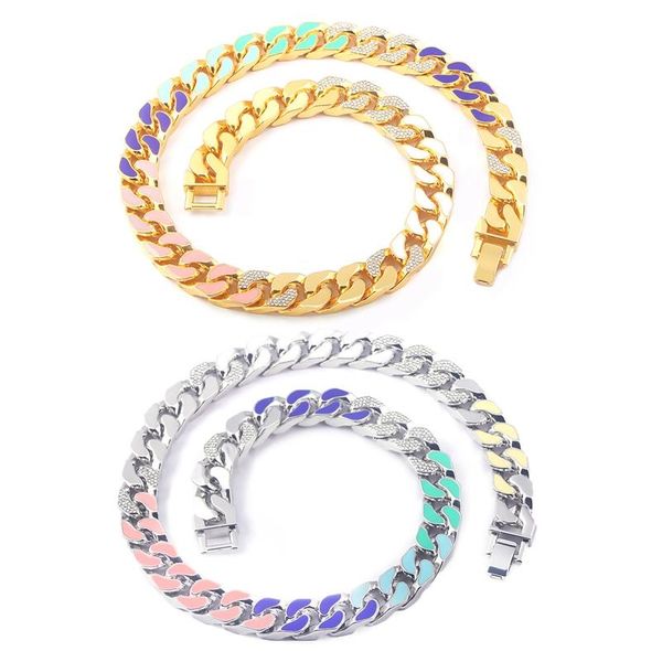 pendant necklaces fashion rap hip-hop street style enamel seven-color diamond-studded cuban chain trend jewelry for boyfriend surprise gift, Silver
pendant necklaces fashion rap hip-hop street style enamel seven-color diamond-studded cuban chain trend jewelry for boyfriend surprise gift, Silver