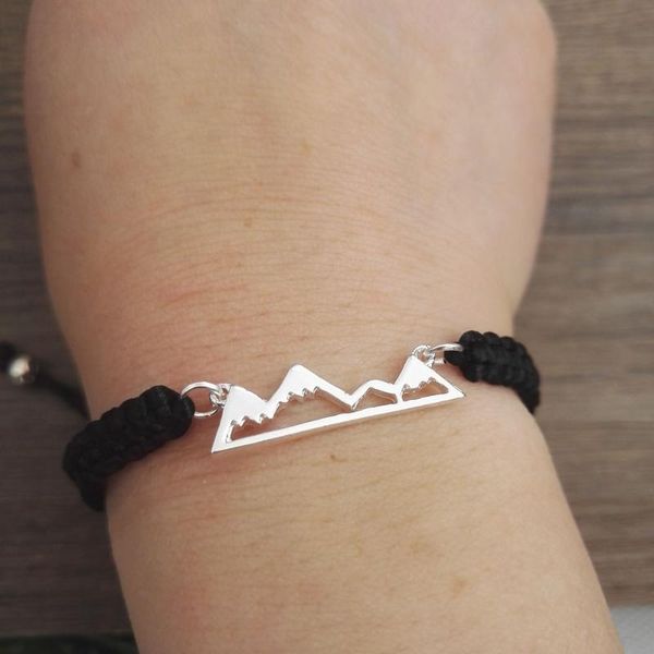 link, chain sanlan mountain love friendship bracelet with charm, Black 
link, chain sanlan mountain love friendship bracelet with charm, Black