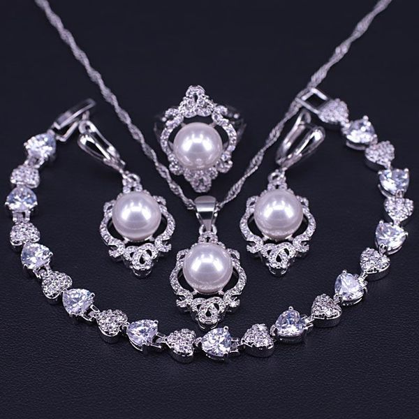 wedding jewelry sets 925 sterling silver necklace bracelet earring rings set for women girls engagement gift white round pearl fashion, Slivery;golden
wedding jewelry sets 925 sterling silver necklace bracelet earring rings set for women girls engagement gift white round pearl fashion, Slivery;golden