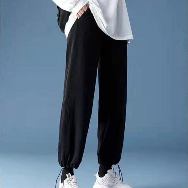women's pants & capris 2021 autumn baggy loose women sports high waist solid ankle banded casual joggers streetwear pantslones mujer, Black;white
women's pants & capris 2021 autumn baggy loose women sports high waist solid ankle banded casual joggers streetwear pantslones mujer, Black;white