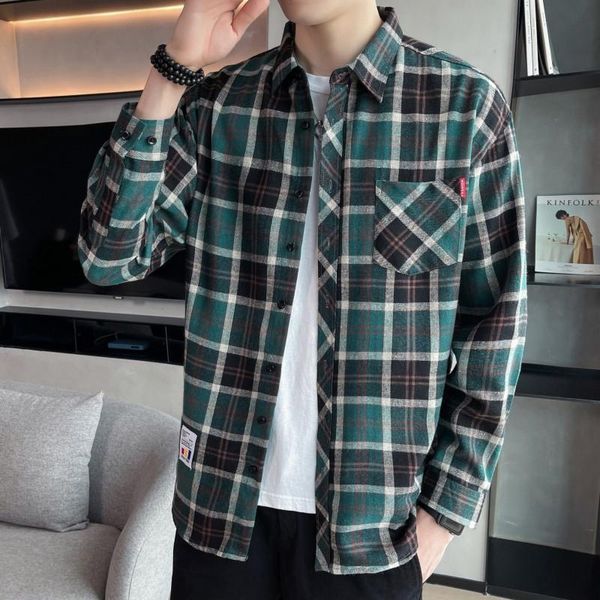 men's casual shirts autumn trend plaid shirt large loose breathable coat foreign trade spot, White;black
men's casual shirts autumn trend plaid shirt large loose breathable coat foreign trade spot, White;black