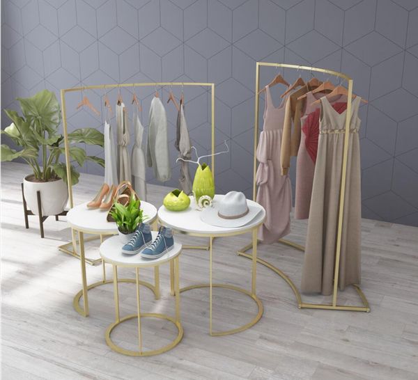 golden clothing store display rack commercial furniture floor arc middle island side hanging clothes water table combination racks
golden clothing store display rack commercial furniture floor arc middle island side hanging clothes water table combination racks