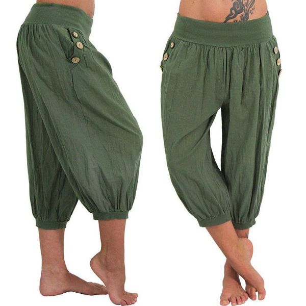 women's pants & capris summer autumn plus size casual loose calf length women cotton button elastic high waist boho check solid a2, Black;white
women's pants & capris summer autumn plus size casual loose calf length women cotton button elastic high waist boho check solid a2, Black;white