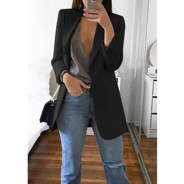 women's suits & blazers fashion korean casual spring autumn long female business suit 2021 outwear slim coats office ladies work jacket, White;black
women's suits & blazers fashion korean casual spring autumn long female business suit 2021 outwear slim coats office ladies work jacket, White;black