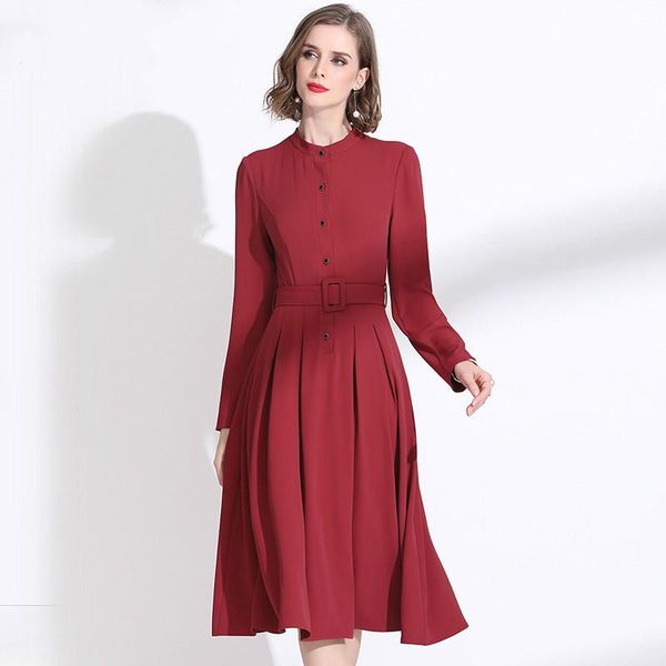 casual dresses ladies dress wine red 2021 spring autumn stand collar long sleeves slim belted a-line classy over the knees -xxl, Black;gray
casual dresses ladies dress wine red 2021 spring autumn stand collar long sleeves slim belted a-line classy over the knees -xxl, Black;gray